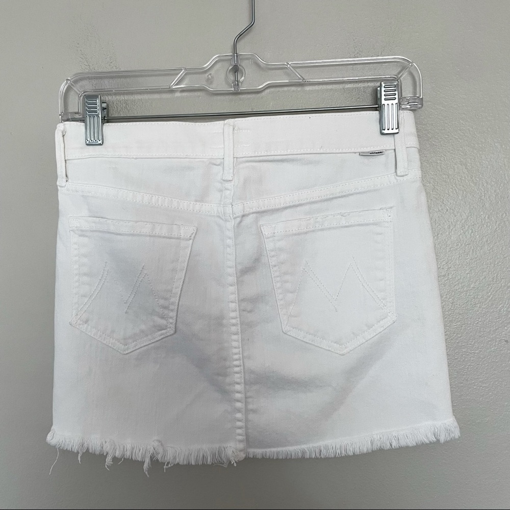 Mother A-Line Mini Fray Skirt Mirror Mirror